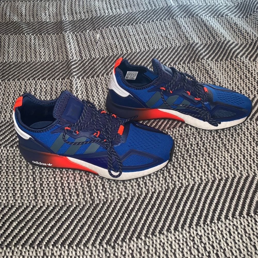 Men’s blue and orange adidas. Size 10. New.